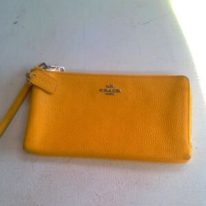 Coach Yellow Leather Wristlet